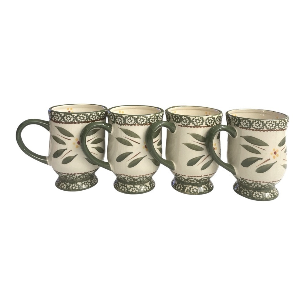 Temp-tations S/4 Pedestal Coffee Mugs FOUR Mug Set, 16 oz  (Old World Confetti) - Picture 6 of 14